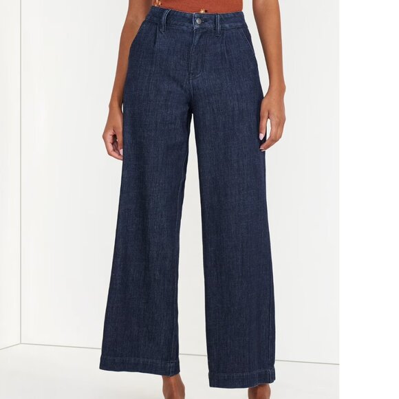 Time and Tru Pants - New Time and Tru Women's Wide Leg Retro Dark Wash Trouser Jeans, size 10 Short